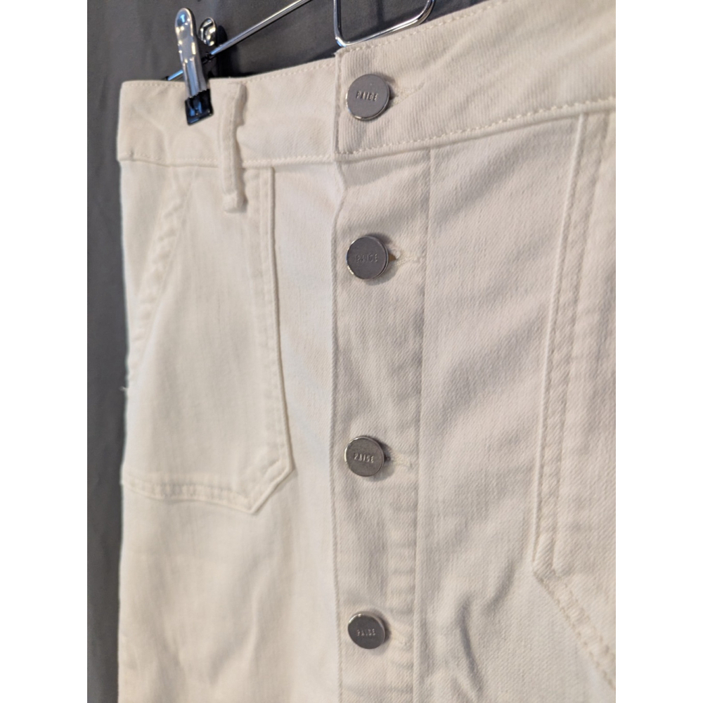 Paige Meadow Utility Midi Skirt Ercu Denim Woman's Size 28 - Picture 3 of 10